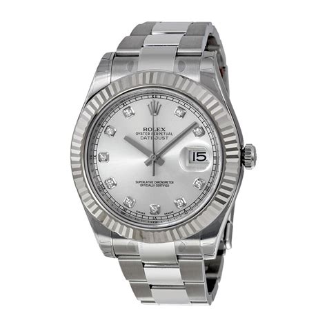 rolex men's datejust stainless steel silver index dial|1991 rolex datejust in stainless.